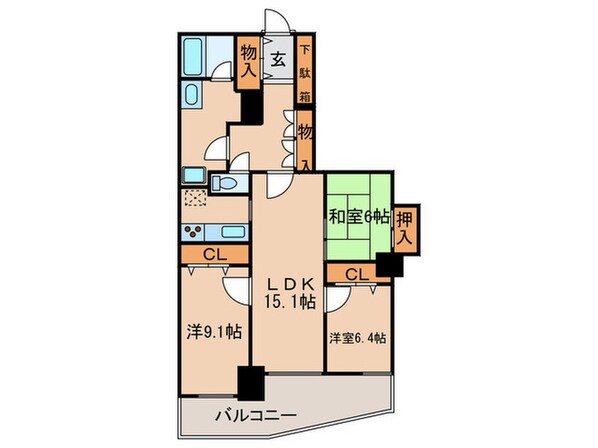 ｻﾞ･ｼｰﾝ城北ｱｽﾄﾛﾀﾜｰ(806)の物件間取画像